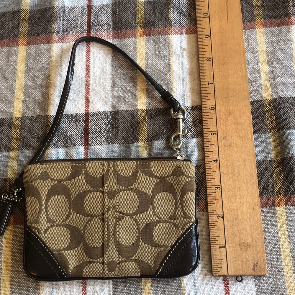 Coach Brown and Black Signature Wristlet